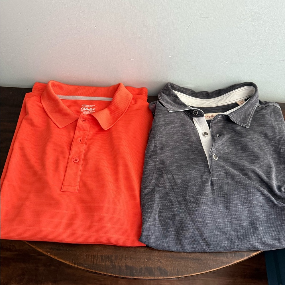 Tommy Bahama and Cabela’s Men's Polo Shirts - Orange and Gray